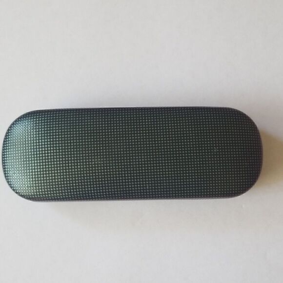 Eyeglass case, hardshell, green and black - Picture 1 of 3